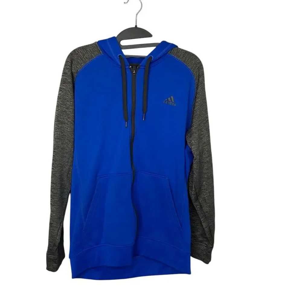 Adidas Men's ClimaWarm Tech Fleece Zip-Up Hoodie Blue Size Large
